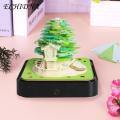 Multi-color Decorative Desk Calendar 3d House Sculpture Desk Calendar 2024 with Led Lights Unique Art Craft for Home Decoration Paper Carving Desk Calendar. 