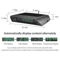 Car Clocks with Night Display Thermometer Auto Internal Stick-on Digital Watch Solar Powered 24-Hour Car Clock. 