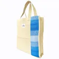 THE MYSU Heavy Duty Canvas Tote Bag - Blue Stripe (Right) - 14.5 inches (L) * 3 inches (W) * 16 inches (H). 