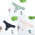 SMY 3PC Lady Cotton Panties Women Underwear Ladies Low-Waist Pantys T-back Breathable Panties. 