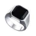 Men's Ring Black Cubic Zircon Fashion Finger Ring Simple Biker Classic Rings Mystic. 