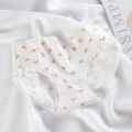 Sweet 95% Cotton Love Heart Printed Panties Breathable Women Strawberry Briefs. 