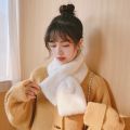 【Simple 3C】Girls Solid Color Rabbit Fur Shawl Scarfs Winter Warm Thicken Collar. 