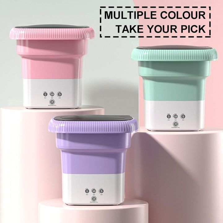 LSW 6.5L Portable Small Foldable Washing Machine with Spin Dryer For Socks Underwear Panties Washer Household Mini Washing Machine