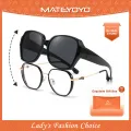 MATEYOYO Women Sunglasses Dual Use Glasses Cover Fashion Sunglasses UV400 Sunglasses Large Frame Sunglasses Glasses Cover HD Polarized Lens Myopia Sunglasses Cover Outdoor Travel Driving. 
