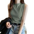 Women/ Ladies / Girls Trending High Quality Cotton Fabric, Turtle Neck, Casual Party Wear Sleeveless Turtle Neck Top  Tight Tank Crop Top / T-Shirt/ Short Blouse In White, Ash And Black Colors In S, M, L, Xl Free Sizes. 