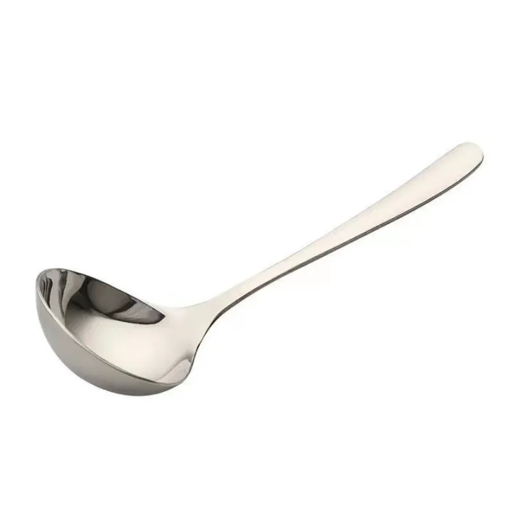 Stainless Steel Spoon Big Head Spoon Thickened Large Capacity Hot Pot Soup Spoon Drinking Porridge Spoon Kitchen Tools