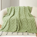 Universal Thick Warm Fleece Blanket Solid Color Plush Soft Sofa Blanket Square Texture Comfortable Bed Blanket All Season. 