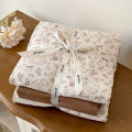 New A Category Mother and Baby Grade Double Layer Gauze Three-Piece Set   Home Soft Pure Cotton Four-Piece Set Gauze Quilt Cover Bed Sheet Fitted Sheet. 