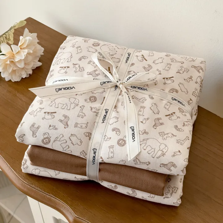 New%20A%20Category%20Mother%20and%20Baby%20Grade%20Double%20Layer%20Gauze%20Three-Piece%20Set%20%20%20Home%20Soft%20Pure%20Cotton%20Four-Piece%20Set%20Gauze%20Quilt%20Cover%20Bed%20Sheet%20Fitted%20Sheet%20-%20Image%203