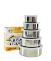 Set of 5 Heavy Stainless Steel Protect Fresh Boxes - Durable and Secure Food Storage Containers. 