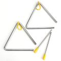 OYPFXMI Music Triangle Instrument Set, Hand Percussion Triangle Children Musical Instrument with Striker 3 Pack Triangle 4 Inch. 
