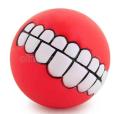 Pet Dog Squeaky Ball Play Toy Funny Smile Teeth Face Design Dog Toys for Small Medium Large Cleaning Tooth Dogs Cat Puppy Outdoor Balls Fetching Training Molar Bite Chew Squeak Sound Interactive Silicon Rubber PVC Tool Supplies. 