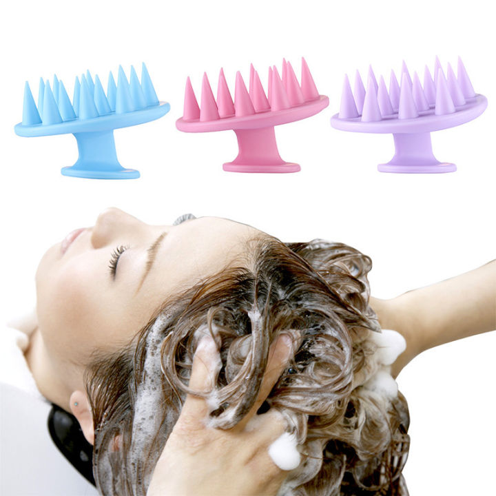 【Fast Delivery 1-4 day】Silicone Hair Scalp Massager Shampoo Brush Hair Scrubber Waterproof Massager Shampoo Hair Brush