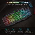 aming Keyboard Mouse Combo, RGB USB Wired Gaming Keyboard with Comfortable Wrist Rest, 6400 DPI Programmable Gaming Mouse for PC, Laptop Work and Game. 