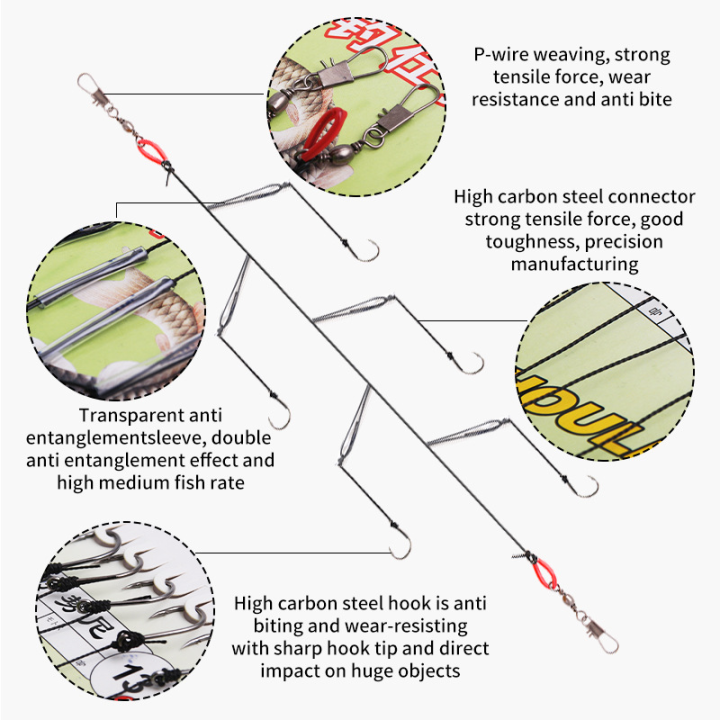 Capillary String Rigs High Carbon Steel Rigs Swivel Fishing Tackle Lures Pesca 3-18 Baits ...