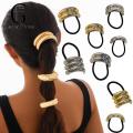 Elastic Hair Ring Boho Style Metal Hair Ring Bracelet Adjustable Ponytail Cuff for Women Trendy Hair Accessory for Healthy Hair Tie. 