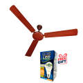 Kelani Ceiling Fan - Brown (Manufactured by Havells) - KEL-25FANBZZNZ + Free Energy Saving LED Bulb. 
