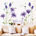 Lavender purple dream flower Beautiful Home Decoration animals tree bridge baby children cartoon bedroom room decor wall stickers removable kids nursery decal sticker Wall Decoration Stickers wall deco. 