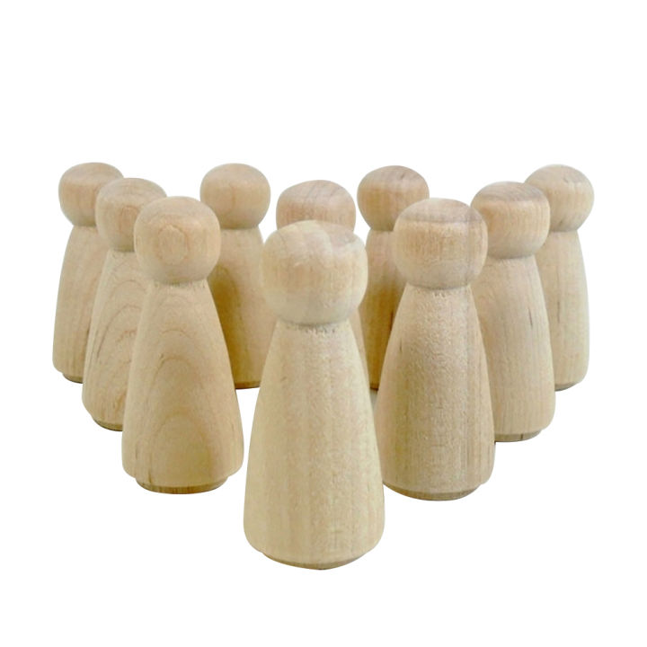 10Pcs Peg Dolls Handmade Unfinished Wood Weddings Cake Doll Unpainted DIY Crafts Home Room Shelf Decor Kids Toys Birthday Gifts