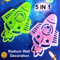 Radium Stars Stickers Night Glow Stars Christmas Gift Stars Rocket Toy with Double Tape. 