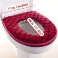 Toilet Cover Plush Seat Cover Models Waterproof Universal Model Toilet Ring Washable Zipper Bathroom Mat Decorative Toilet Seat. 