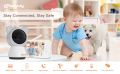 5" Video Baby Monitor with Phone App and Monitor,PTZ,2-way Talk,Night Vision,Lullabies,VOX Sound Detection,Feeding Reminder. 