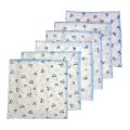 New Born Baby Napkins 18 x 18 Blue Colour Printed Single Layer 6 PCS Pack ( ayara baby products ). 