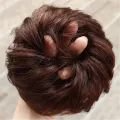 Women Natural Rubber Band Hairpieces Drawstring Fake Hair Curly Chignon Synthetic hair Messy Hair Donut Bun Elastic Band. 