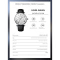 DGSenpi Men's Multi-Functional Waterproof Big Dail Watch Ge-nuine Leather Strap Calendar Quartz Watch. 