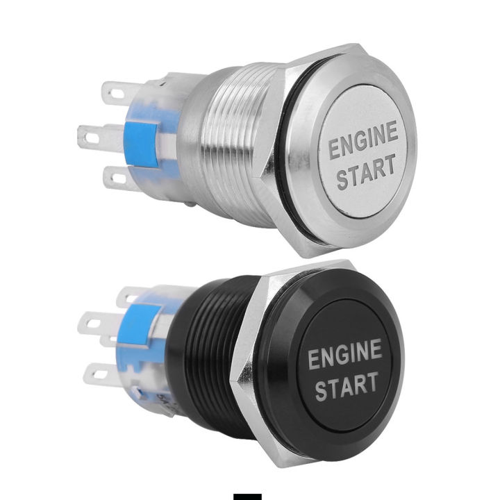 Car Rocker Round Metal Engin Start Switch Head Push Button Momentary ...
