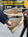 【ThinkWay】Work Safety Shoes Steel Toe Anti-puncture Indestructible Men Boots Kevlar Insole Suede Leather Upper Comfotable Sneakers. 