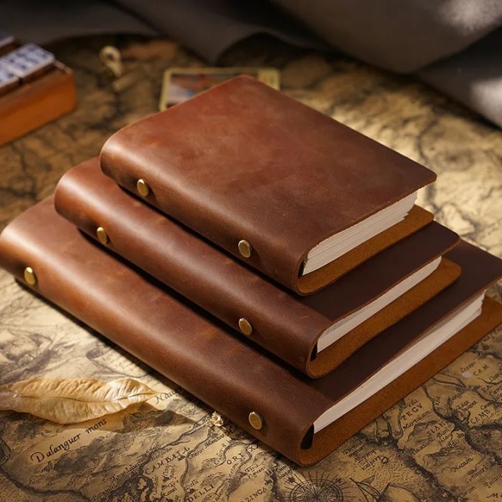 dairy books for girls Retro Real Cow Leather Cover Notebook 96 Papers ...