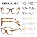 Leopard Print Blue Light Blocking Glasses Myopia Physical Glasses Round Anti Radiation Eyeglass Flat Glasses Full Frame Eyewear. 