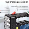 Solar Searchlight 3 Lighting Modes Solar Rechargeable Portable Lamp Multifunctional Camping Emergency Light Outdoor Waterproof Strong Light Cob Torchlight 8 COB Ultra Bright Flashlight. 