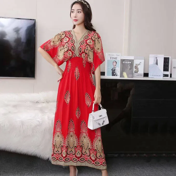 %E3%80%90ZIME%E3%80%91Women%20Bohemian%20Floral%20Printed%20Short%20Sleeve%20Long%20Dress%20V-neck%20Party%20Beach%20Maxi%20Dress%20-%20Image%206