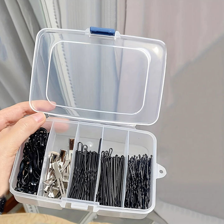 Clear%205/6-grid%20Portable%20Plastic%20Hair%20Clips%20Jewelry%20Storage%20Box%20Accessories%20Organizer%20Household%20Travel%20Supplies%20With%20Dust%20Proof%20-%20Image%203