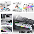 2 In 1 Rgb Gpu Holder With 3x80mm Fans Argb Horizontal Graphic Cards Bracket Video Support 5v3pin Radiator Cooling Fan. 