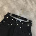 Sweet Cool Dark Gothic Hip Hop Streetwear Female Black Personality Summer Bandage Tassel Trend Jeans Raw Fringe Denim Shorts. 