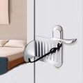 【Miga Plaza】1x5210A Anti Theft Door Lock Metal Travel Tool Safety Latch Punch-free Door Locker Stopper Home Room. 
