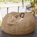 Home Sponge Bed Bean Bag Chair Cover Slipcover Double Bedroom Balcony Large Couch Round Soft Fluffy Cover No Fillings Only Cover. 