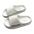 Feslishoet Women Letter Slippers Beach Slides Solid Color Mens Thick Sole Indoor Bathroom Anti Slip Shoes Summer Couple Sandals. 