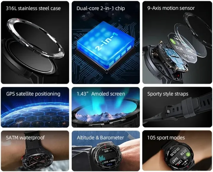 Mibro%20Watch%20GS%20Pro%20HD%20AMOLED%20Display%20GPS%20Calling%20Smartwatch%20with%20Dual%20Strap%20-%20Image%202