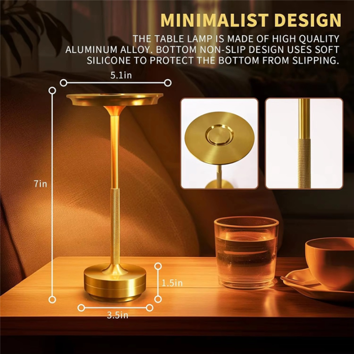 Wireless LED Table Lamp Restaurant Bar Lamp Dimming Atmosphere Portable ...