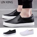 Classic Men Slip On Casual Leather Shoes Low Top Outdoor Flats Sneakers Comfortable Lazy Loafers Height Increase Shoes For Man. 
