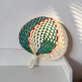 Natural Hand Fan Lightweight Woven Hand-Cranked Palm Leaf Fan Large Handmade Woven Fan for Summer Summer Cooling Outdoor Use. 