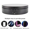 Black Rechargeable Turntable Display Stand, 360 degree Rotation Speed/Angle Adjustable for Photography/Jewelry Display. 