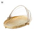 Anti-Insect Dustproof Basket Fruit Vegetable Tray Mesh Drying Dustpan Handmade Bamboo Food Storage Basket Picnic Basket. 