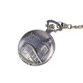 Bronze Large Thick Chain Relief British Big Ben Bus Pocket Watch   1087. 