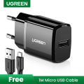 UGREEN 10.5W Universal USB Charger Travel Wall Charger Adapter Smart Mobile Phone Charger for iPhone Samsung Xiaomi iPad Tablets White Black. 
